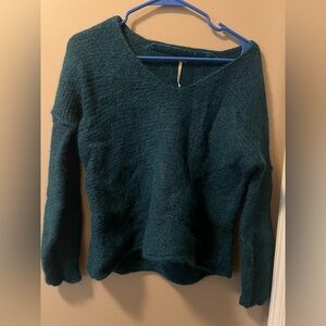 Free People Deep Teal Knit Sweater Size Small